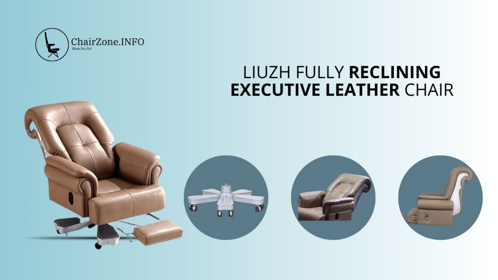 LIUZH Office Chair Fully Reclining Executive Leather Chair